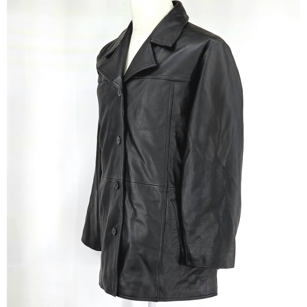 Quiet Luxury Eddie Bauer Leather Car Coat Men’s XL/XXL Black Rare SAMPLE... - Picture 5 of 10